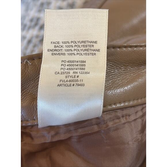 WILFRED Brown Tan The Melina Pant High-Waisted Vegan Leather Pants Womens 14 - Picture 10 of 10